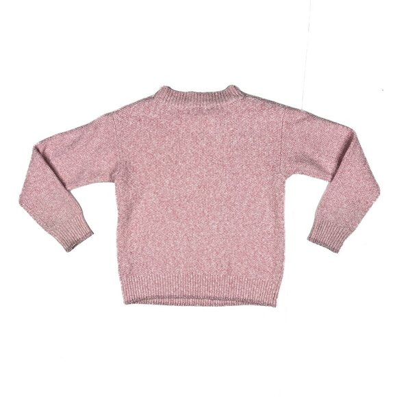 J. Crew Crewcuts Cable Knit Heart Chunky Petal Pastel Pink Sweater Sm (6/7) NWOT - Picture 4 of 7